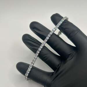 Moissanite Tennis Bracelet Silver 4mm 7 Inch Brand New VVS1 Crazy Shine No Pass